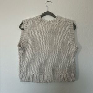 Women's Cream Knit Sweater Vest